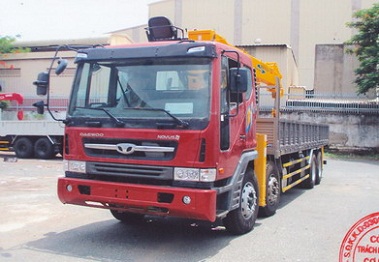 xe tải daewoo gắn cẩu soosan 10 tấn