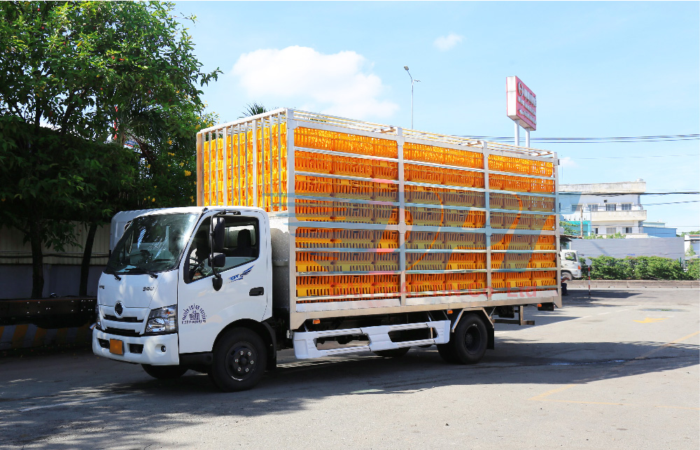 hino xzu lắp ráp chở gia cầm gà vịt
